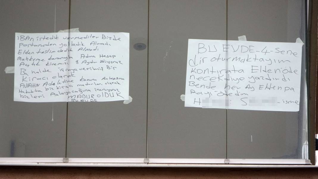 Balkondaki esrarengiz yazıların sırrı ortaya çıktı! Ev sahibi ile kiracı arasındaki anlaşmazlık bunu yaptırdı 6